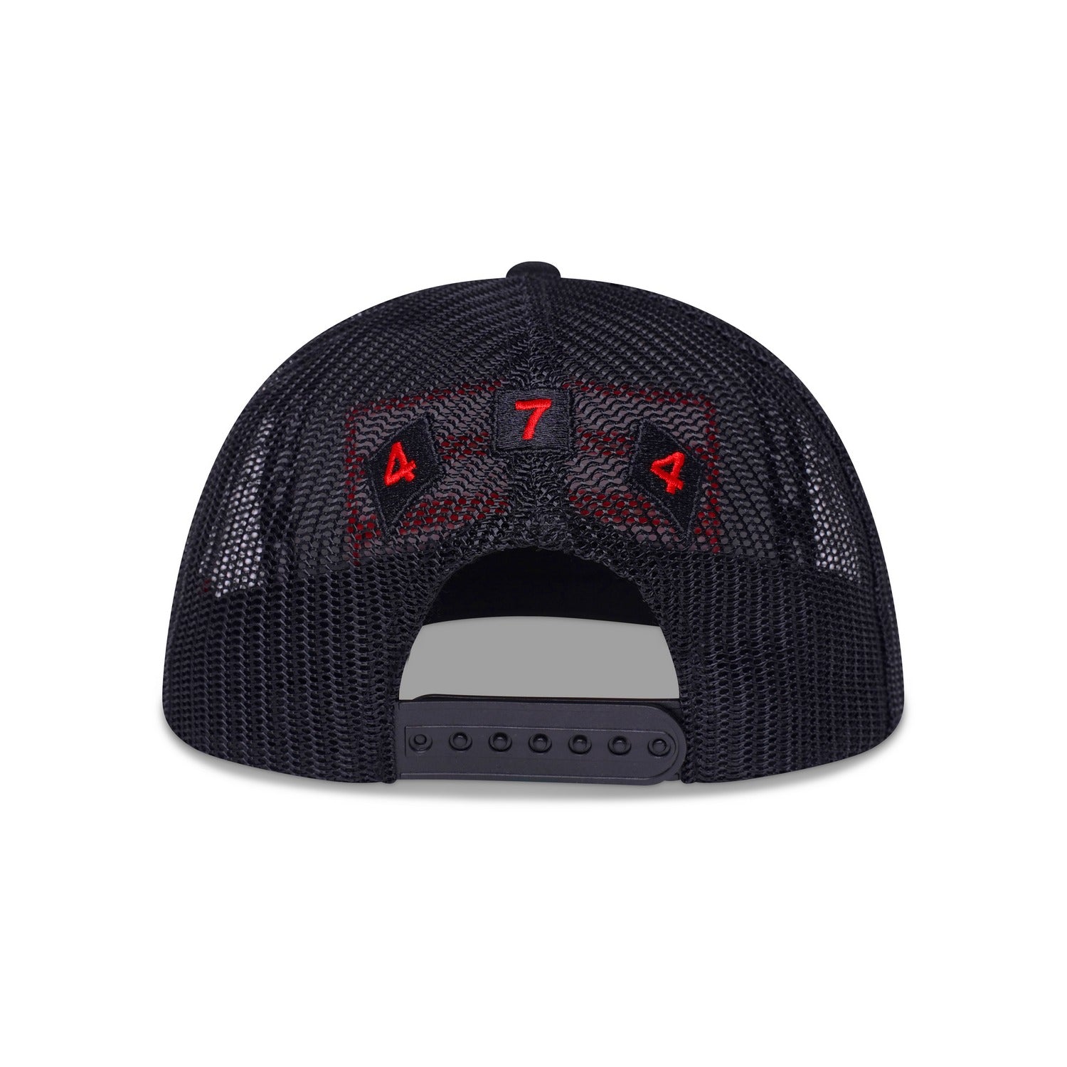 White 474 Red 3 Bars Trucker Cap