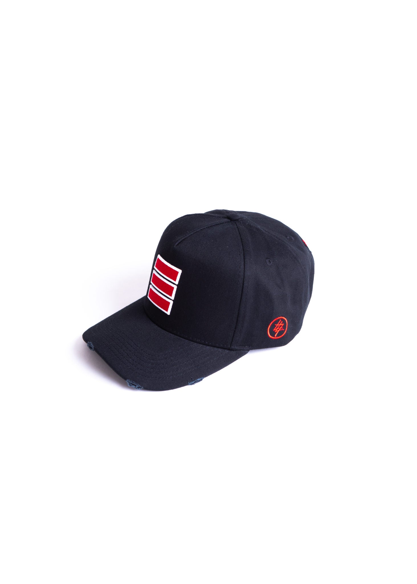 Black 474 Three Bars Distressed Baseball Cap