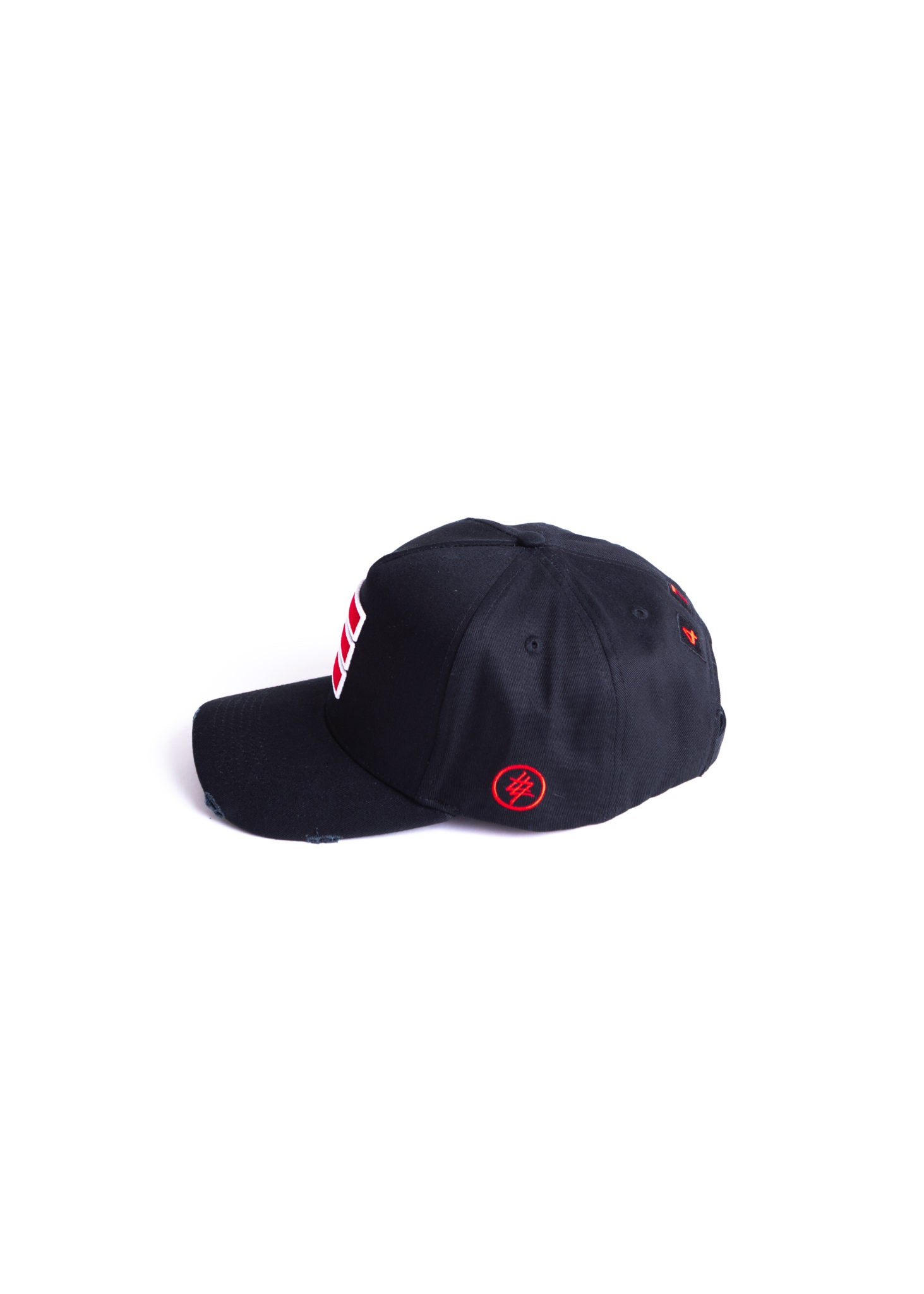 Black 474 Three Bars Distressed Baseball Cap