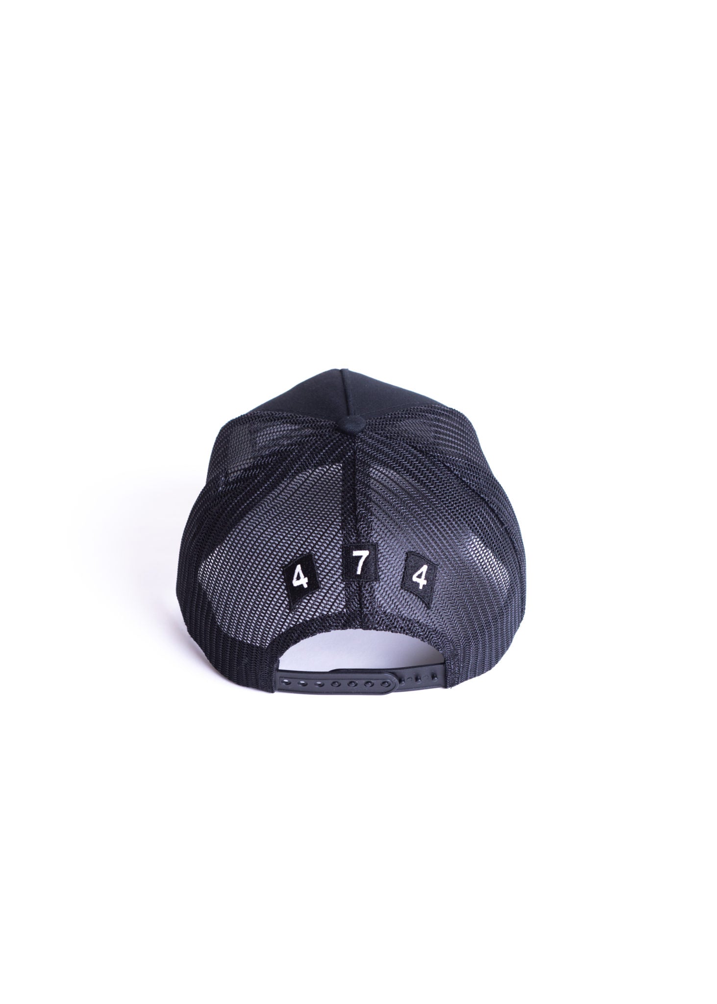 Black 474 Black 3D Distressed Trucker Cap