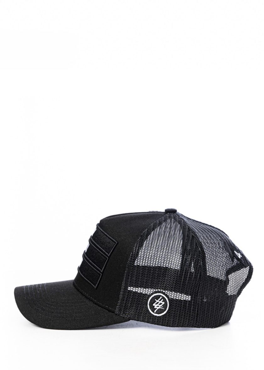 All Black 474 3 Bars Trucker Hat 4