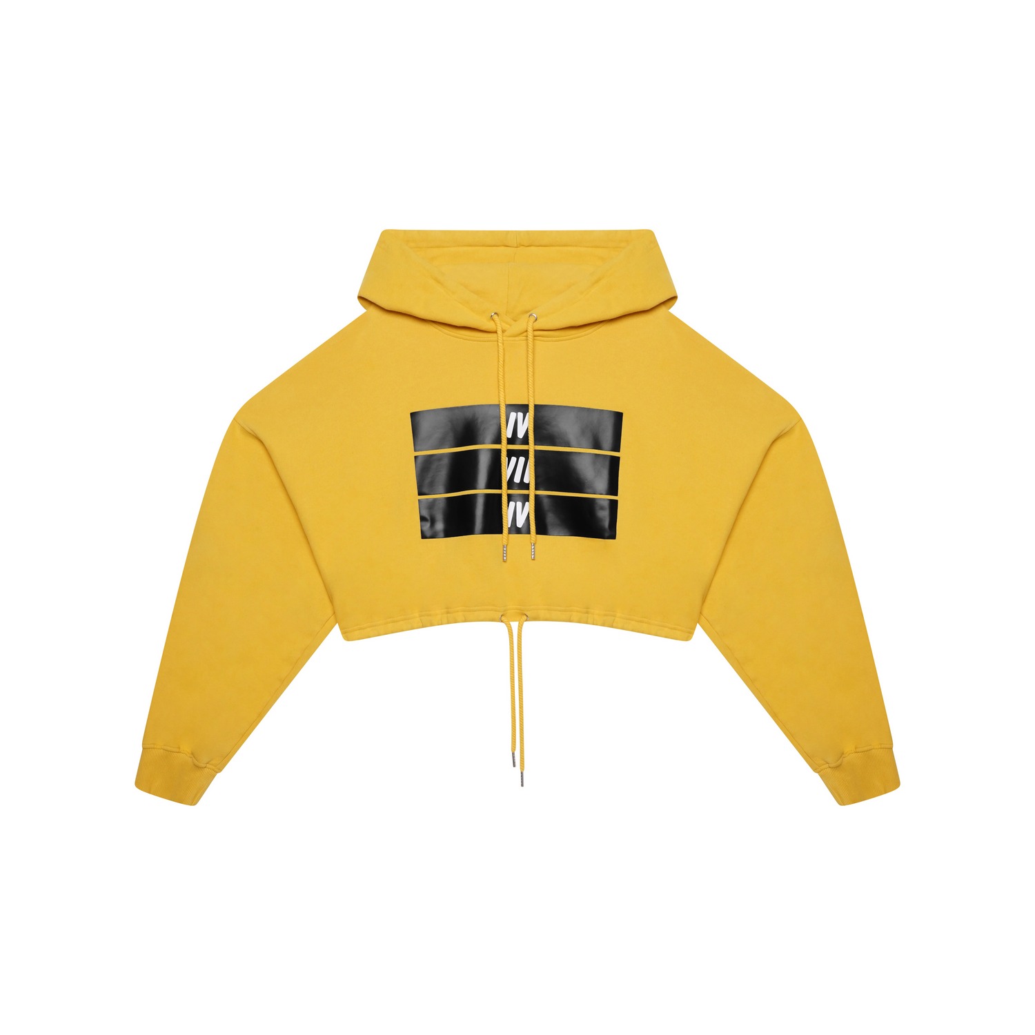 Organic Oversized Cropped Hoodie Mustard Yellow 474co